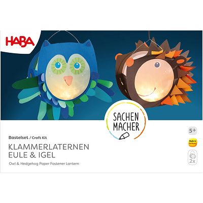 Owl & Hedgehog Paper Fastener Lantern / Haba – Image 3