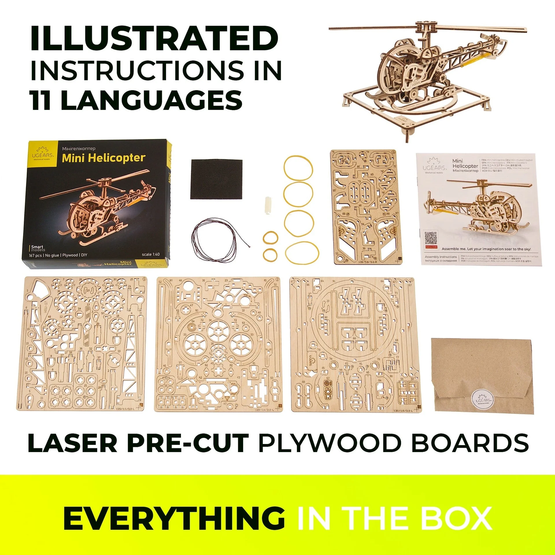 Mini Hélicoptère / Ugears – Image 5