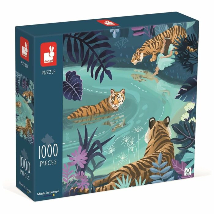 Puzzle Tigres au clair de lune 1000 pièces / Janod