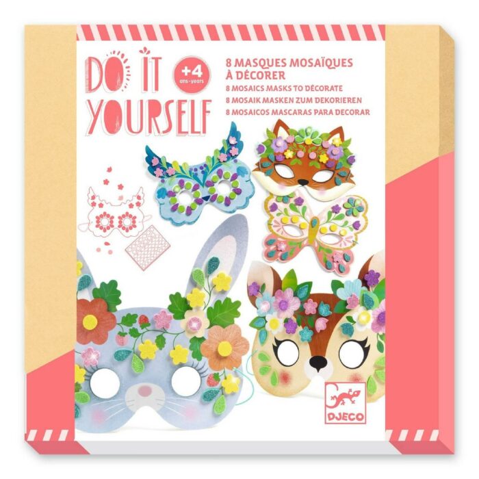 8 masques mosaïques à décorer - Animaux de la forêt / Djeco
