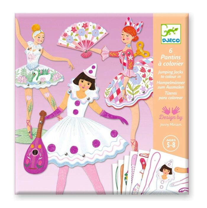 Pochette 6 pantins à colorier - Tutus / Djeco