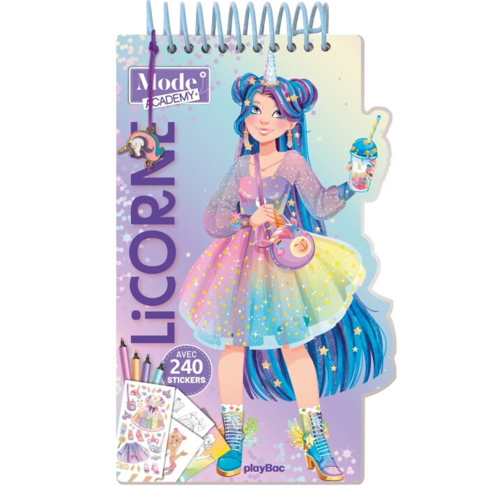 Carnet créatif Mode Academy Licorne (avec un bracelet) / PlayBac
