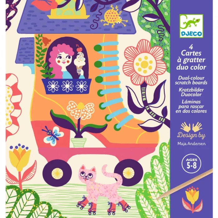 Drôles de maisons - Cartes à gratter duo color / Djeco