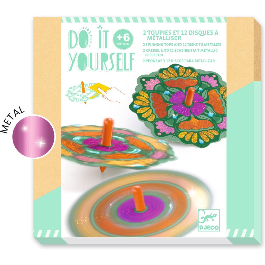 Flower Power - 2 toupies et 12 disques à métalliser / Djeco