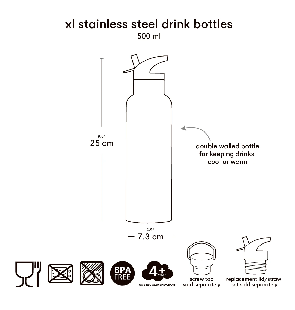 Gourde isotherme 500ml / A Little Lovely Company – Image 4
