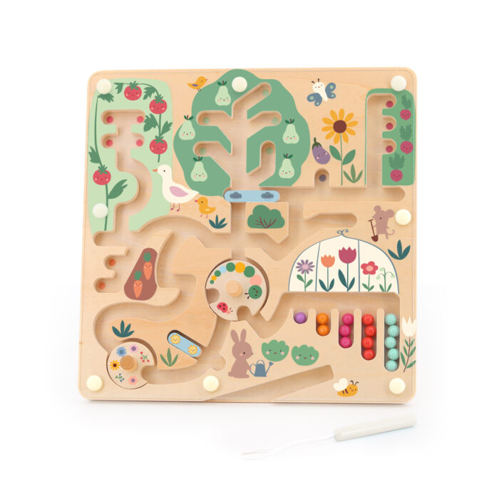 Cueillette au jardin - Labyrinthe magnétique en bois