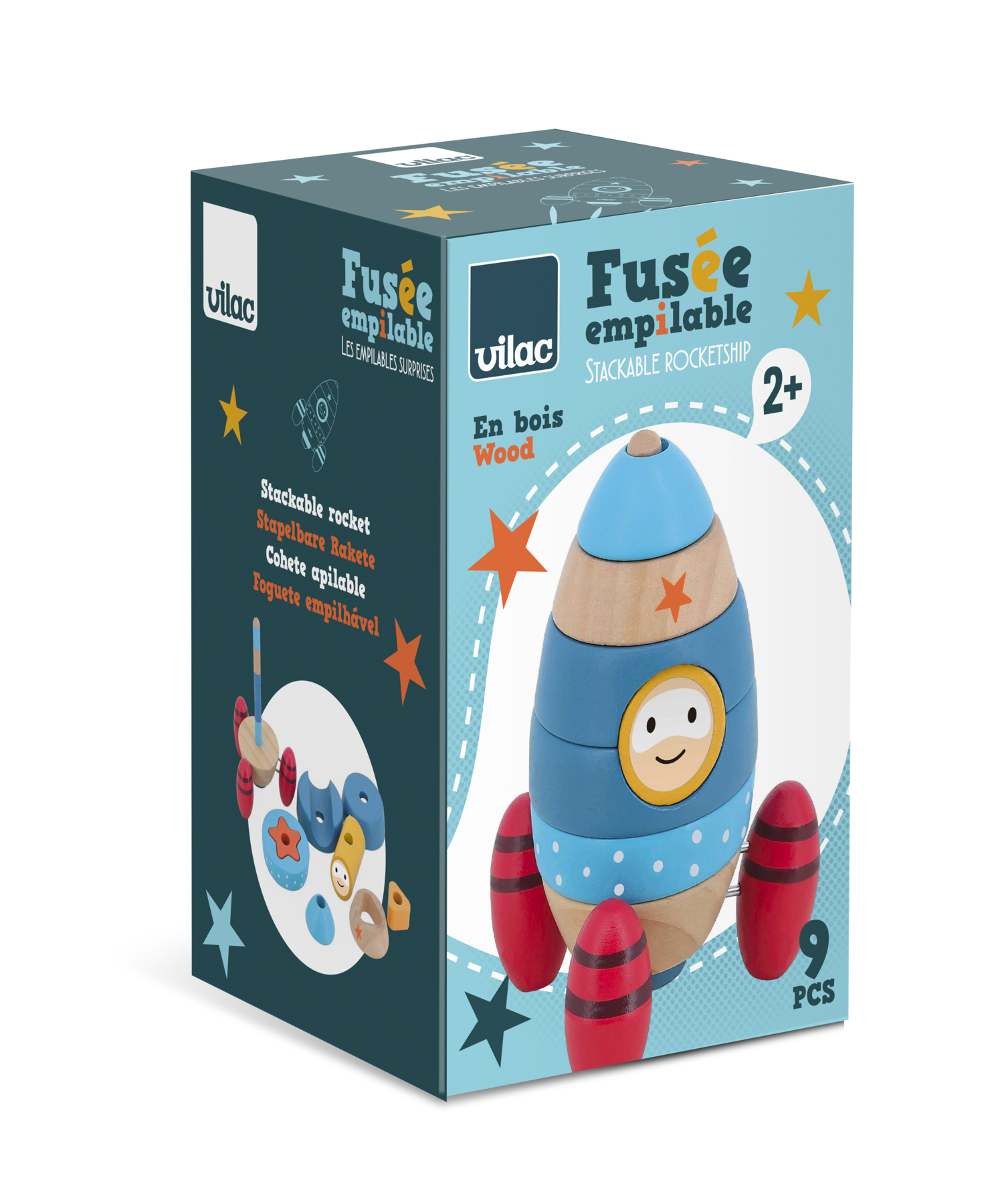 Fusée en bois - Empilable surprise / Vilac – Image 3