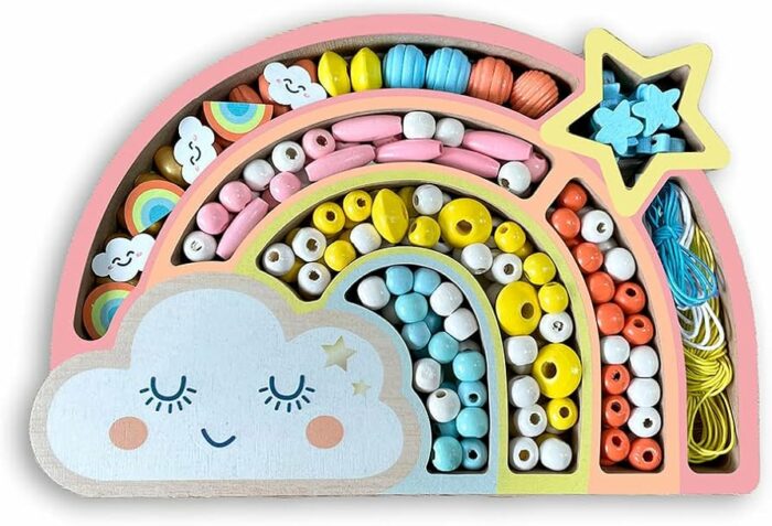 Coffret Arc-en-Ciel Perles en bois / Sycomore