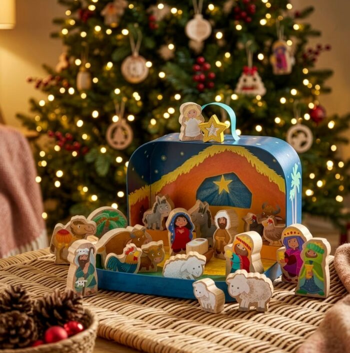 Crèche de Noël avec 24 figurines en bois / Haba