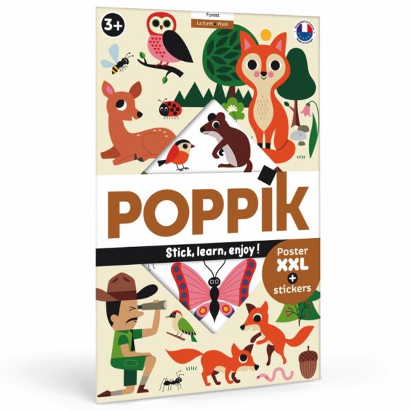 Poster pédagogique + 60 stickers - DANS LA FORÊT / Poppik
