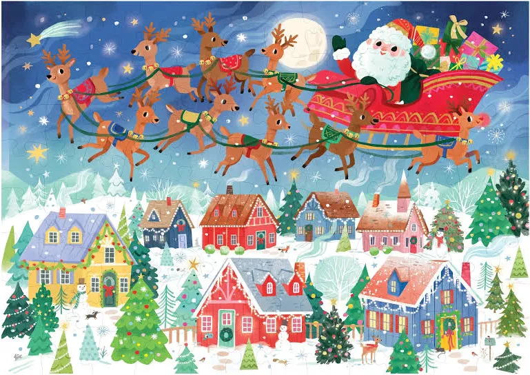 Puzzle de 100 pièces La visite du Père Noël / Crocodile Creek – Image 2